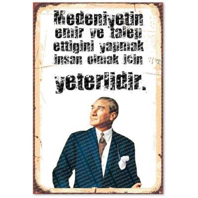 M.Kemal Atatürk Nostalji Ahsap Poster 1546