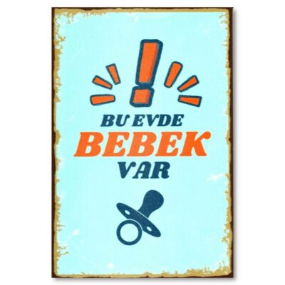 duvar resmi ahsap holzposter bebek var