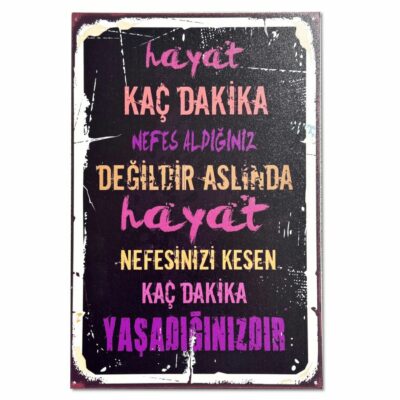 hayat kac dakika ahsap poster wandbild