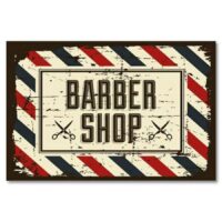 Barber Shop Holzposter