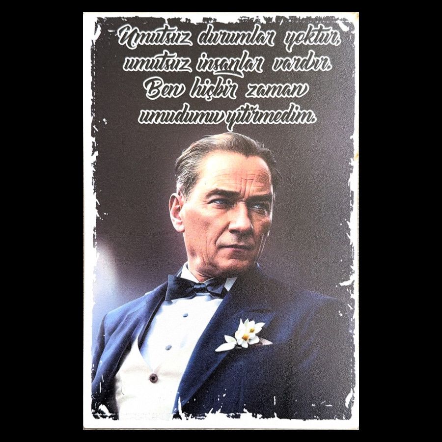 Duvar Dekoru Ahşap – Atatürk “Umutsuz Durumlar Yoktur” | Poster 1 Duvar Dekoru Ahşap – Atatürk “Umutsuz Durumlar Yoktur” | Poster