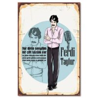 Ferdi Tayfur Ahşap Poster – “Dur Dinle” | Duvar Resmi